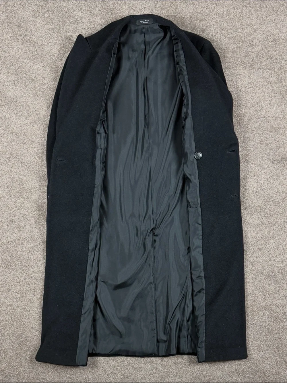 Chaps Ralph Lauren Dark Grey Double Breasted Wool Cashmere Long Overcoat Mens 38